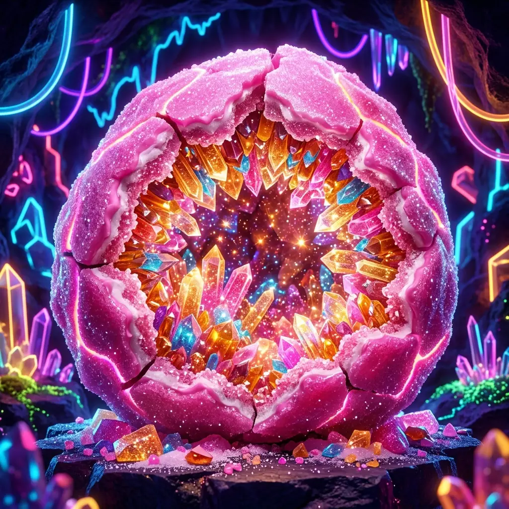 Glowing Candy Geode